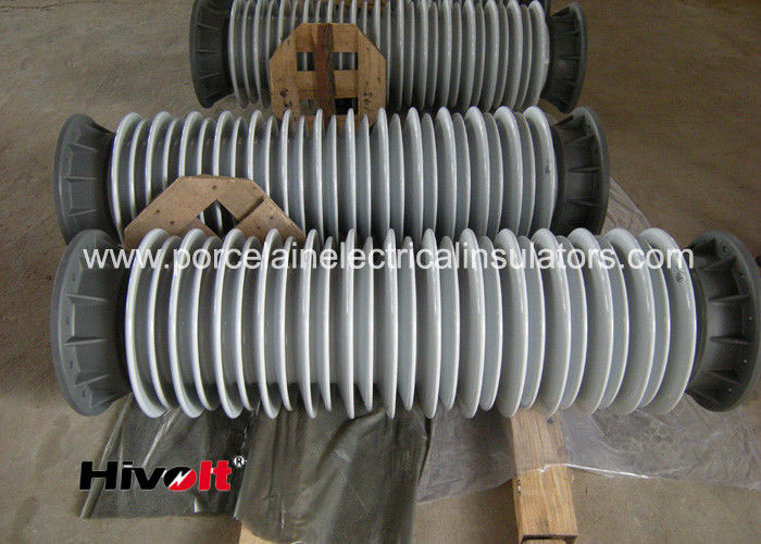 110KV SF6 Breaker Hollow Core Insulators With Aluminum Flange Grey Color