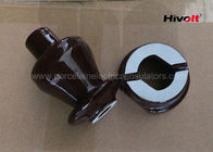1KV 250A LV Ceramic Insulator Bushing , Overhead Line Insulators Chocolate Brown