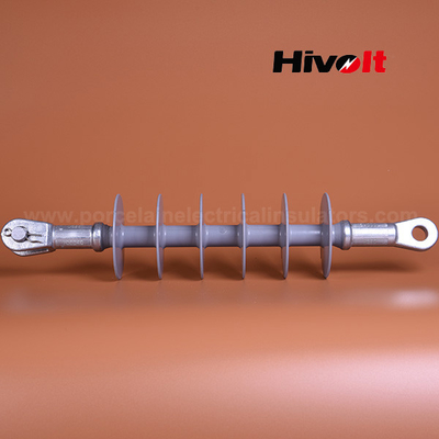 Dead End 25kv Silicone Rubber Composite Insulator With Tongue And Clevis Connection Hardware