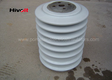 Porcelain Post Insulators With Steel Inserts , Bus Post Insulator Grey Color